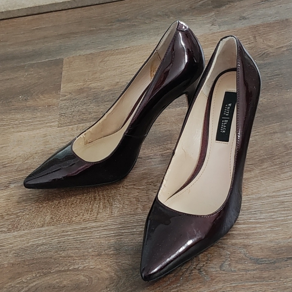 Maroon shiny heels